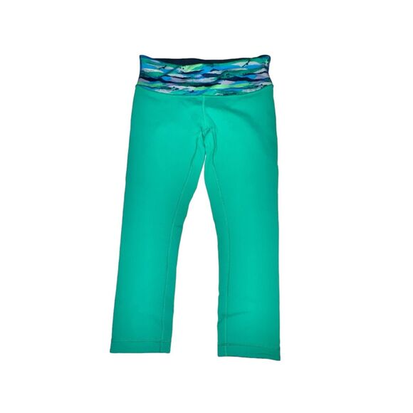 Lululemon Wunder Under Crop III Women's Size 6 Inkwell Jungle Reversible Luon - Picture 1 of 7